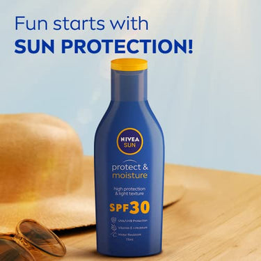 NIVEA Men & Women Sun Protect And Moisture 75Ml Spf 30 Advanced Sunscreen For Instant Protection For Normal Skin| Pa++ UVA - UVB Protection System| Water Resistant| Pack Of 1